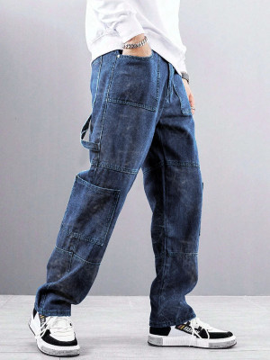 EyeBogler Tapered Fit Men Dark Blue Jeans