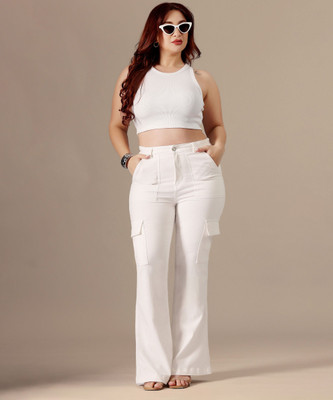 Miss Chase Relaxed Fit Women White Jeans