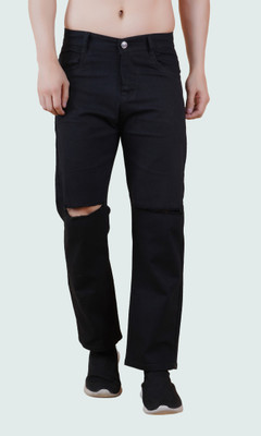 White leapard Regular Men Black Jeans