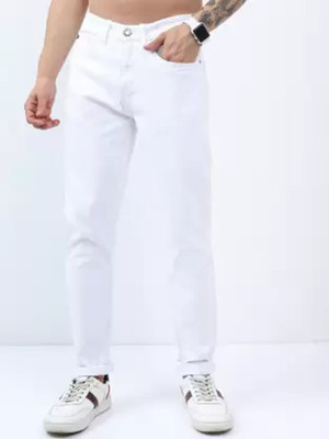 linaria Tapered Fit Men White Jeans