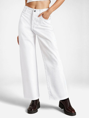 SZN Loose Fit Women White Jeans