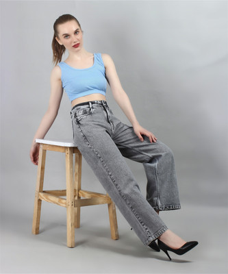 GOLD-D.A FASHION Flared Women Grey Jeans