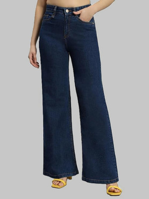 GLOBENAUT Flared Women Dark Blue Jeans