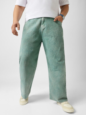 Urbano Plus Loose Fit Men Light Green Jeans