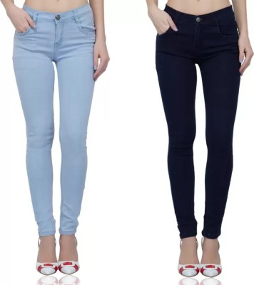 Kitty Fashion Skinny Women Blue, Light Blue Jeans(Pack of 2)