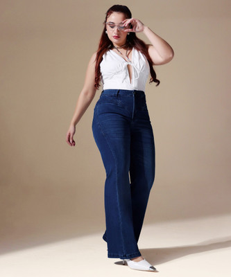 Miss Chase Boot-Leg Women Blue Jeans