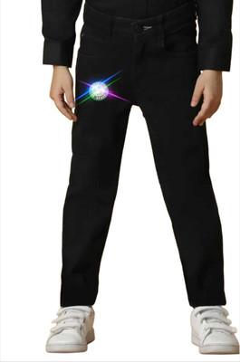 cat look Slim Boys Black Jeans