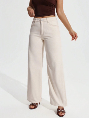 PINKLIT Loose Fit Women Beige Jeans