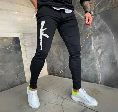 Creatywitty Slim Men Black Jeans