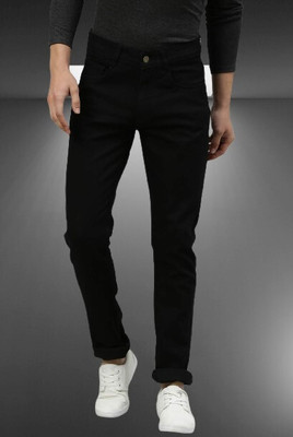POKHINDA Skinny Men Black Jeans