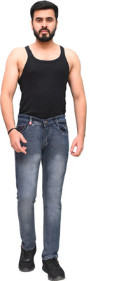 REXOBAL Slim Men Dark Grey Jeans