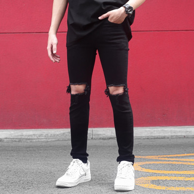 C2FH Slim Men Black Jeans