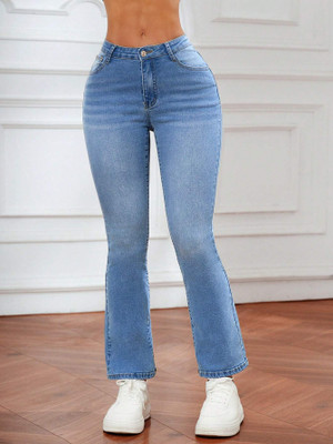 N J Straight Fit Women Light Blue Jeans