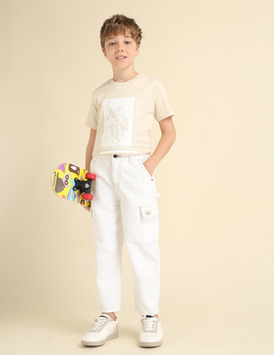 U.S. POLO ASSN. Relaxed Fit Boys White Jeans
