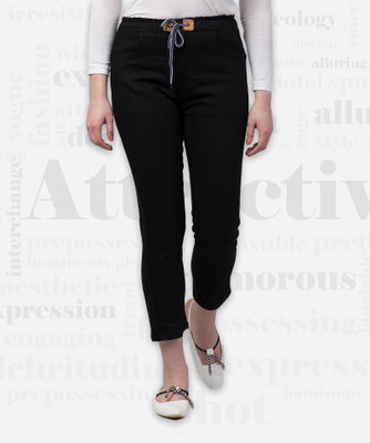 Coutume Collections Jogger Fit Women Black Jeans