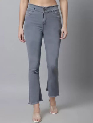 Miss Oops Boot-Leg Girls Grey Jeans