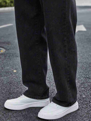 LOOKONCE Straight Fit Men Black Jeans