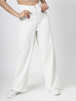 me queen Flared Women White Jeans