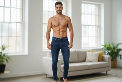BEERHUNK Slim Men Dark Blue Jeans