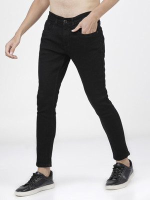 POKHINDA Skinny Men Black Jeans