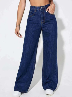 wisclo Loose Fit Women Dark Blue Jeans