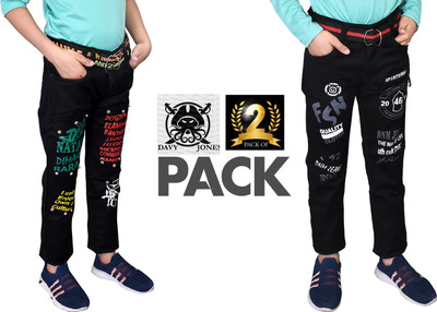 davyjhones Regular Baby Boys Multicolor Jeans(Pack of 2)