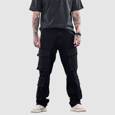 Snitch Loose Fit Men Black Jeans