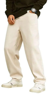 RusticBlooms Loose Fit Men Beige Jeans