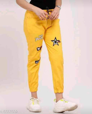 SKUs Jogger Fit Women Yellow Jeans