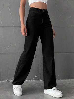 DENIM LOOK Loose Fit Women Black Jeans