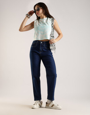 zayla Relaxed Fit Women Dark Blue Jeans