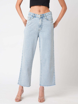 Kraus Jeans Women High-Rise Wide Leg Jeans Relaxed Fit Women Blue Jeans
