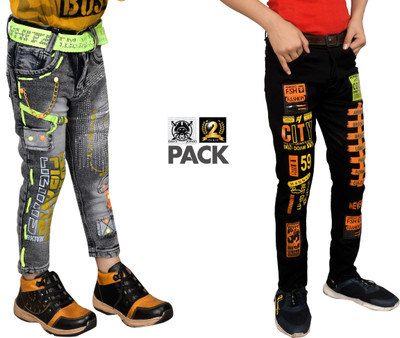 DAVYJHONESS Regular Baby Boys Multicolor Jeans(Pack of 2)