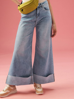 Dressberry Flared Women Blue Jeans