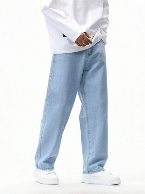 KD KRSNA OF DENIM Straight Fit Men Light Blue Jeans