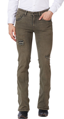 Mode De Base Italie Boot-Leg Men Brown Jeans