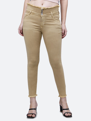 FIREAGE Skinny Women Yellow Jeans