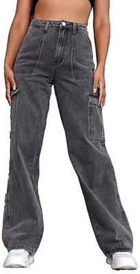 DEALZONE Loose Fit Women Dark Grey Jeans