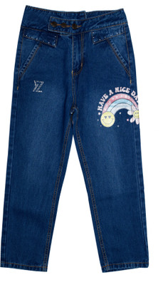 Ywee Tapered Fit Girls Dark Blue Jeans