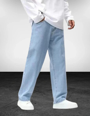 HOC Straight Fit Men Light Blue Jeans