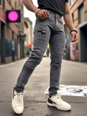 Styzon Slim Men Grey Jeans