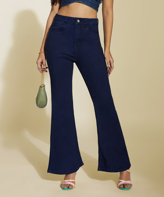 Miss Chase Boot-Leg Women Dark Blue Jeans