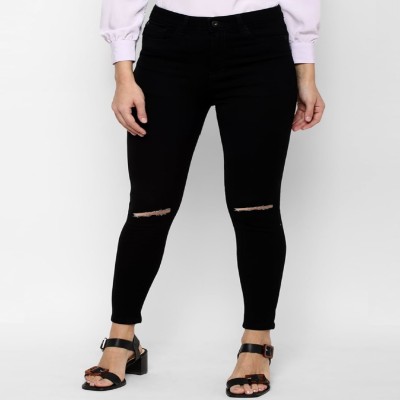 German Club Skinny Women Black Jeans