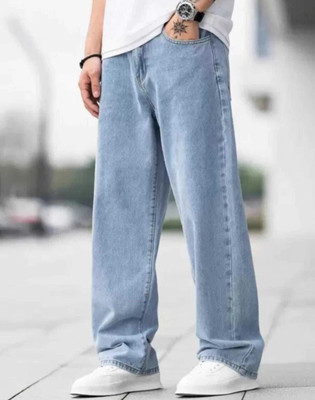 DOBBY Relaxed Fit Men Light Blue Jeans