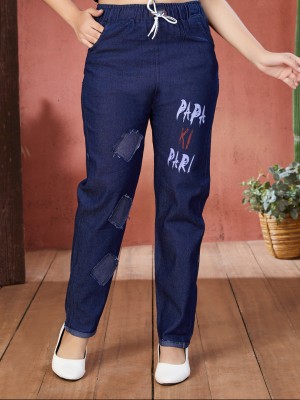 Aarika Straight Fit Girls Dark Blue Jeans