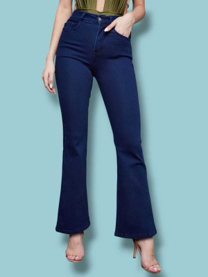 1DAYSTREET Flared Women Dark Blue Jeans