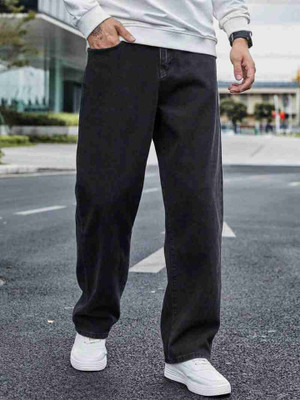 HOKER Straight Fit Men Black Jeans