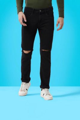 POKHINDA Skinny Men Black Jeans