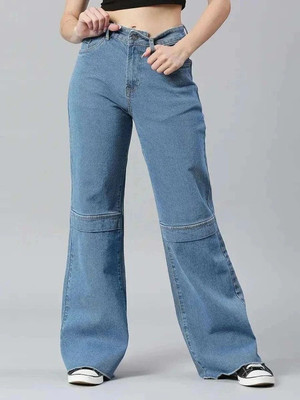 Leriya Fashion Flared Women Light Blue Jeans