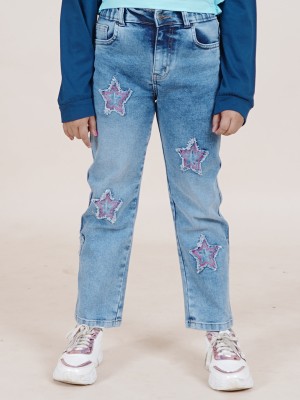 KiddoPanti Regular Baby Girls Blue Jeans